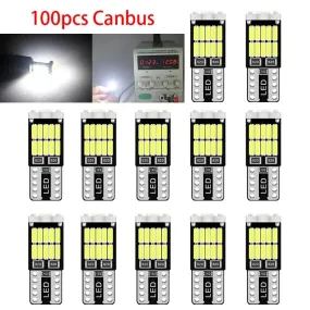 100x T10 Led Canbus W5W Led Car Interior Light 26led 4014smd 194 168 620 No Error Reading Dome Light Instrument Plate Lamp 6000K