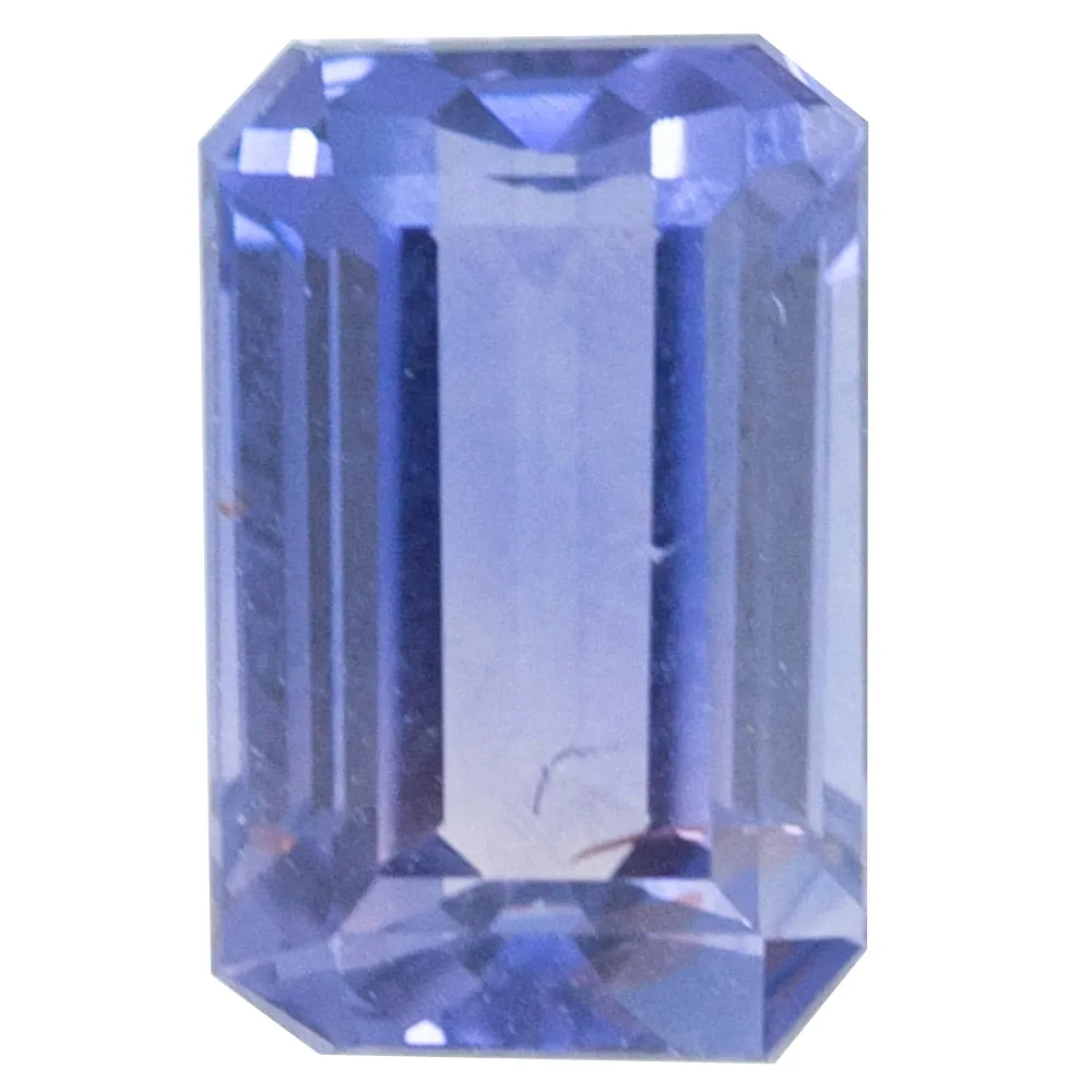 1.58CT EMERALD CUT TANZANIAN SAPPHIRE, BI-COLOR PURPLE, UNHEATED, 7.41X4.83MM