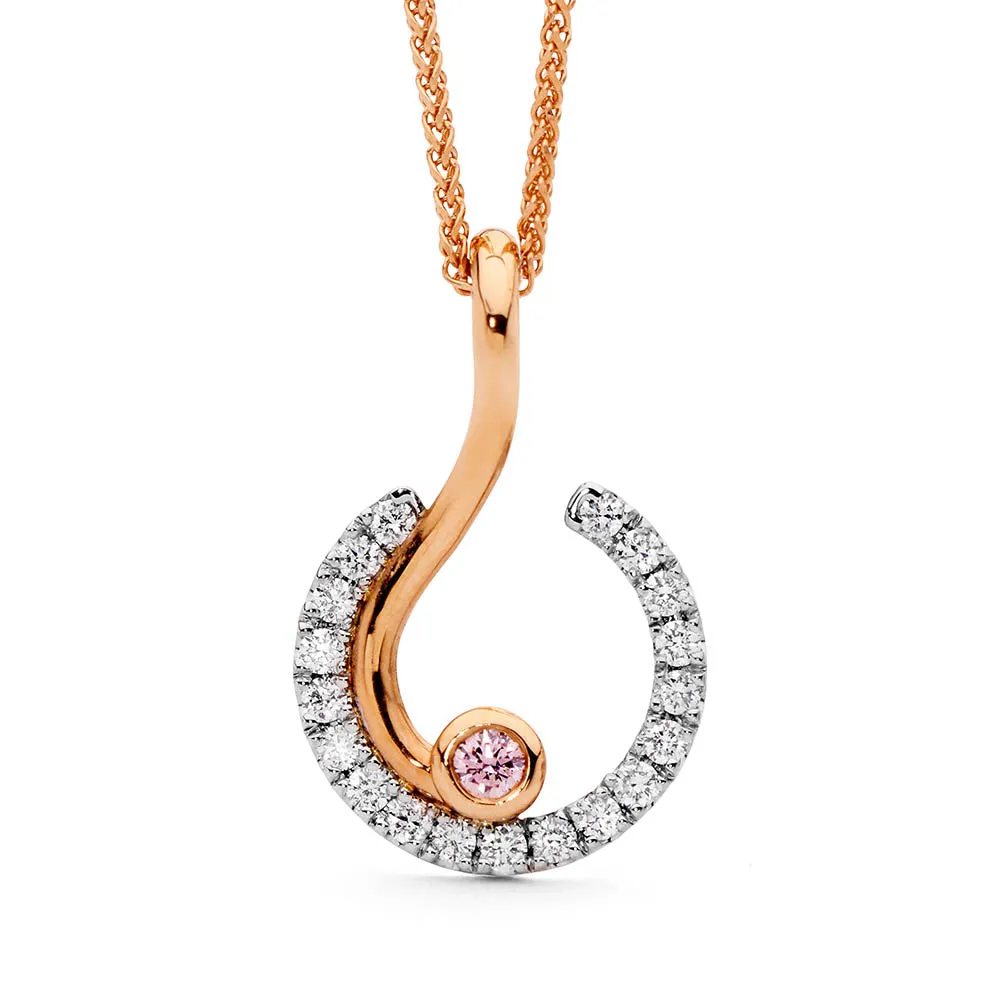 18ct White and Rose Gold Argyle Pink Diamond Pendant