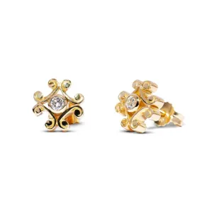 18ct yellow gold diamond earrings