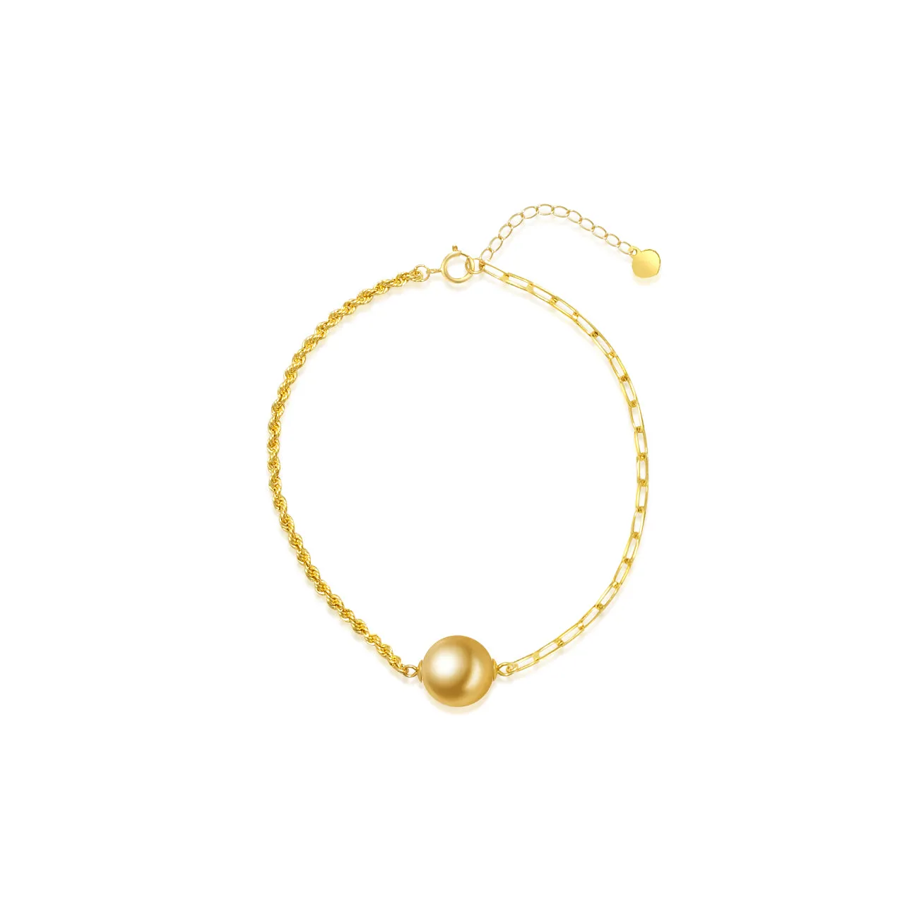 18K Solid Gold Golden South Sea Pearl Bracelet KB00021