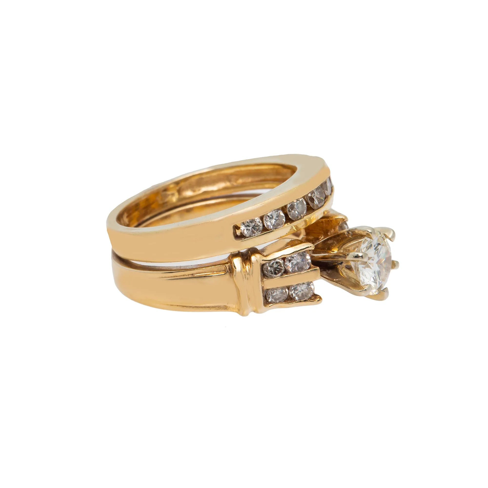 18K Yellow Gold & 1.01ct Diamond Ring (8gm)