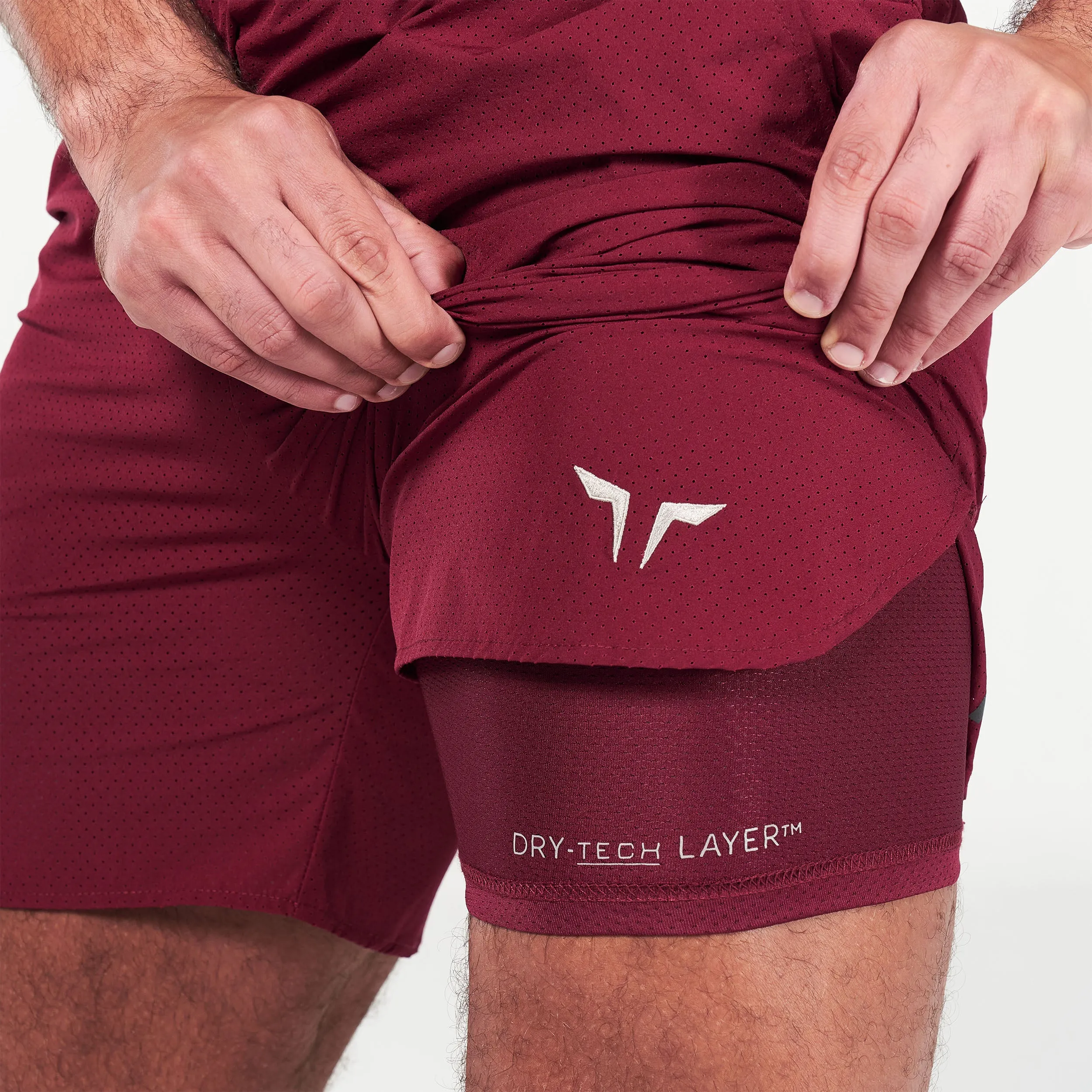 2-in-1 Dry Tech Shorts - Maroon