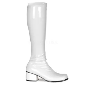 2 Inch Heel RETRO-300 White Stretch Patent