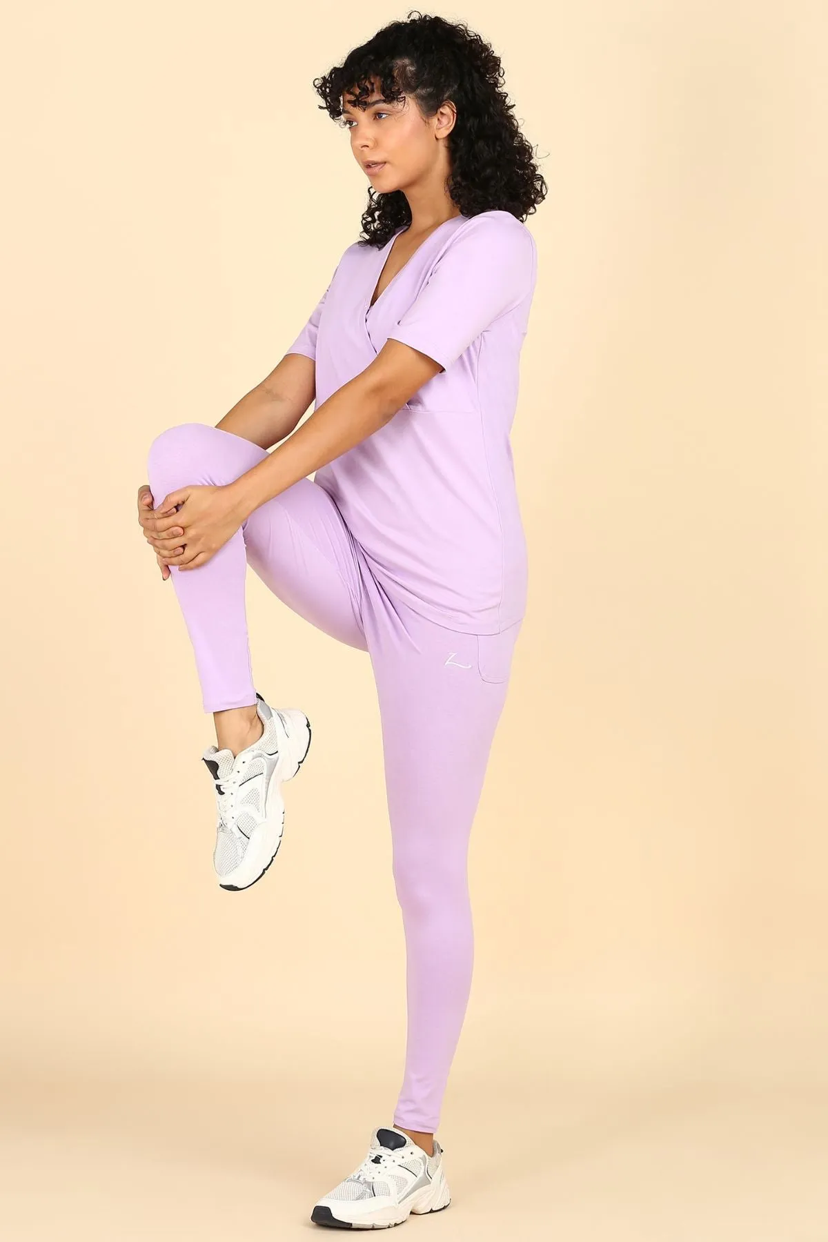 247 Zactive™ Lavender Zipless Maternity Top & Legging Set