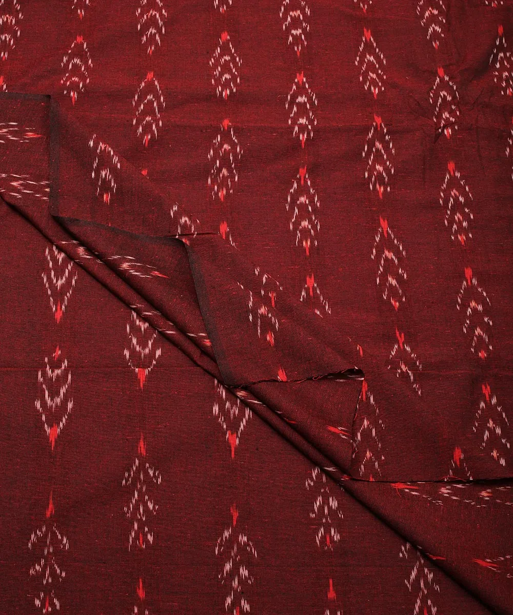 2.5 m Maroon cotton handloom pochampally ikat fabric