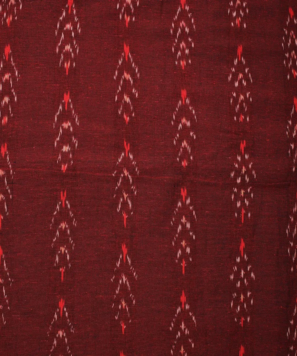 2.5 m Maroon cotton handloom pochampally ikat fabric