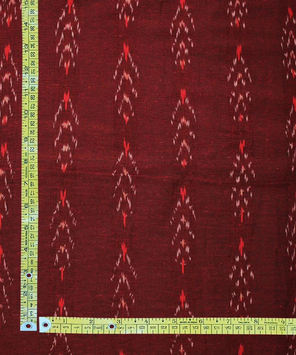 2.5 m Maroon cotton handloom pochampally ikat fabric