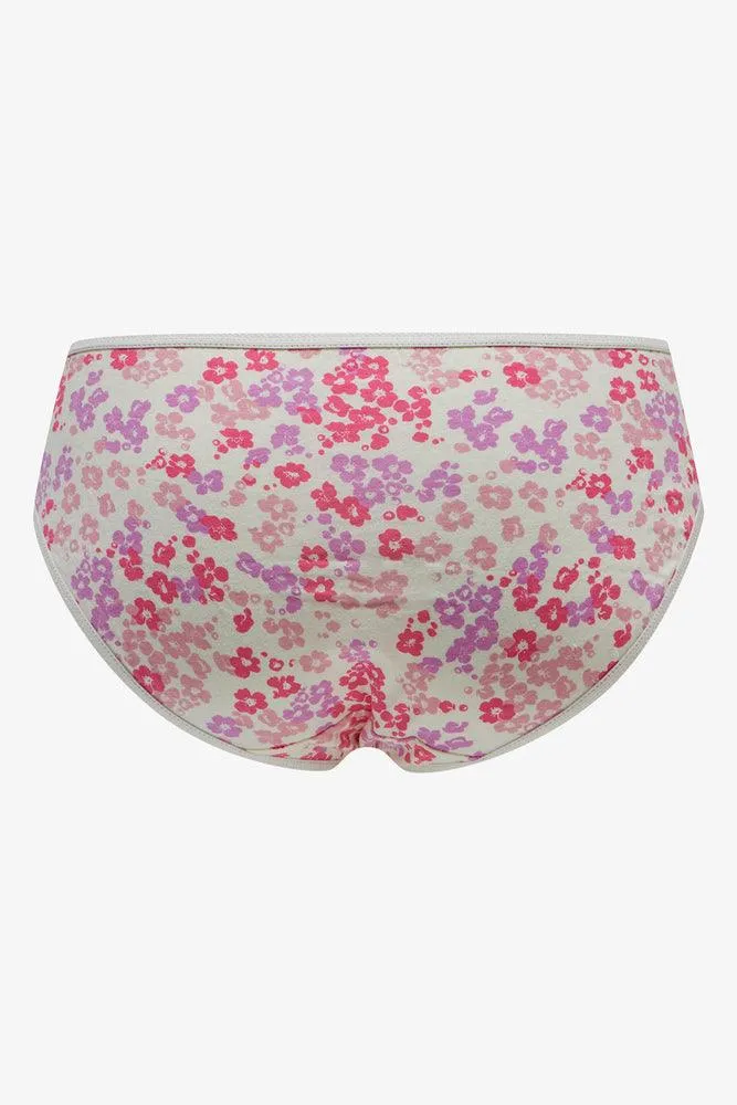 3 Pack Floral Bikini Panties Pink