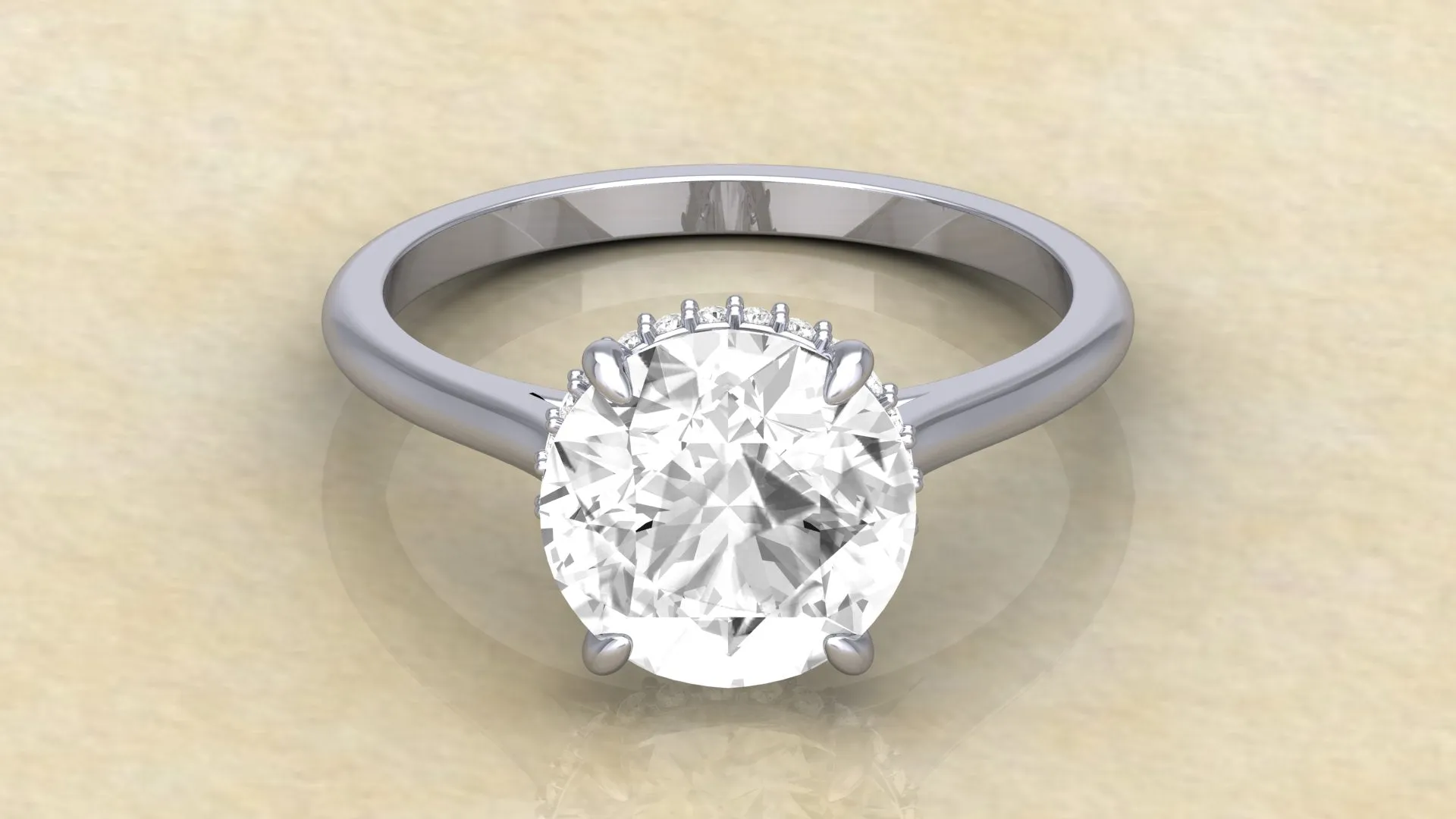 3.5CTW Round Moissanite Engagement Ring