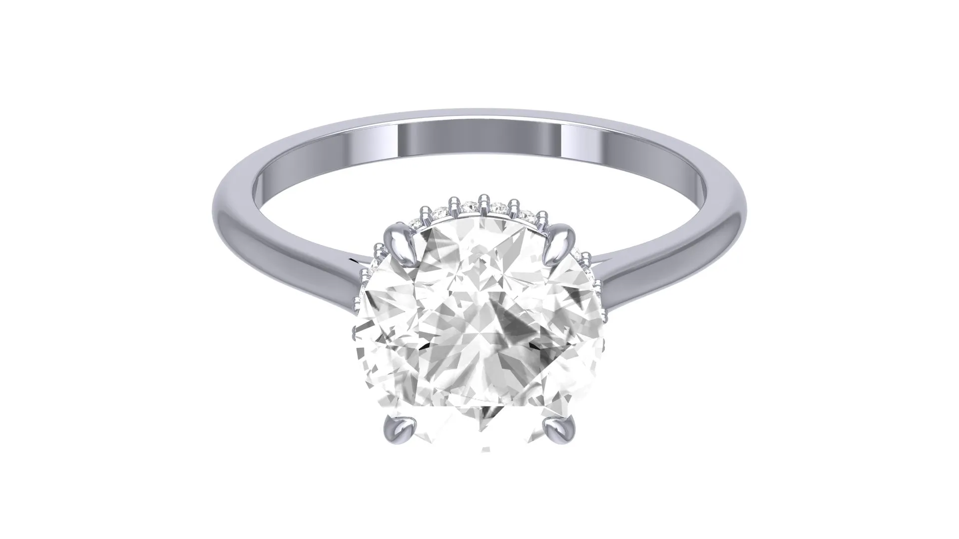 3.5CTW Round Moissanite Engagement Ring