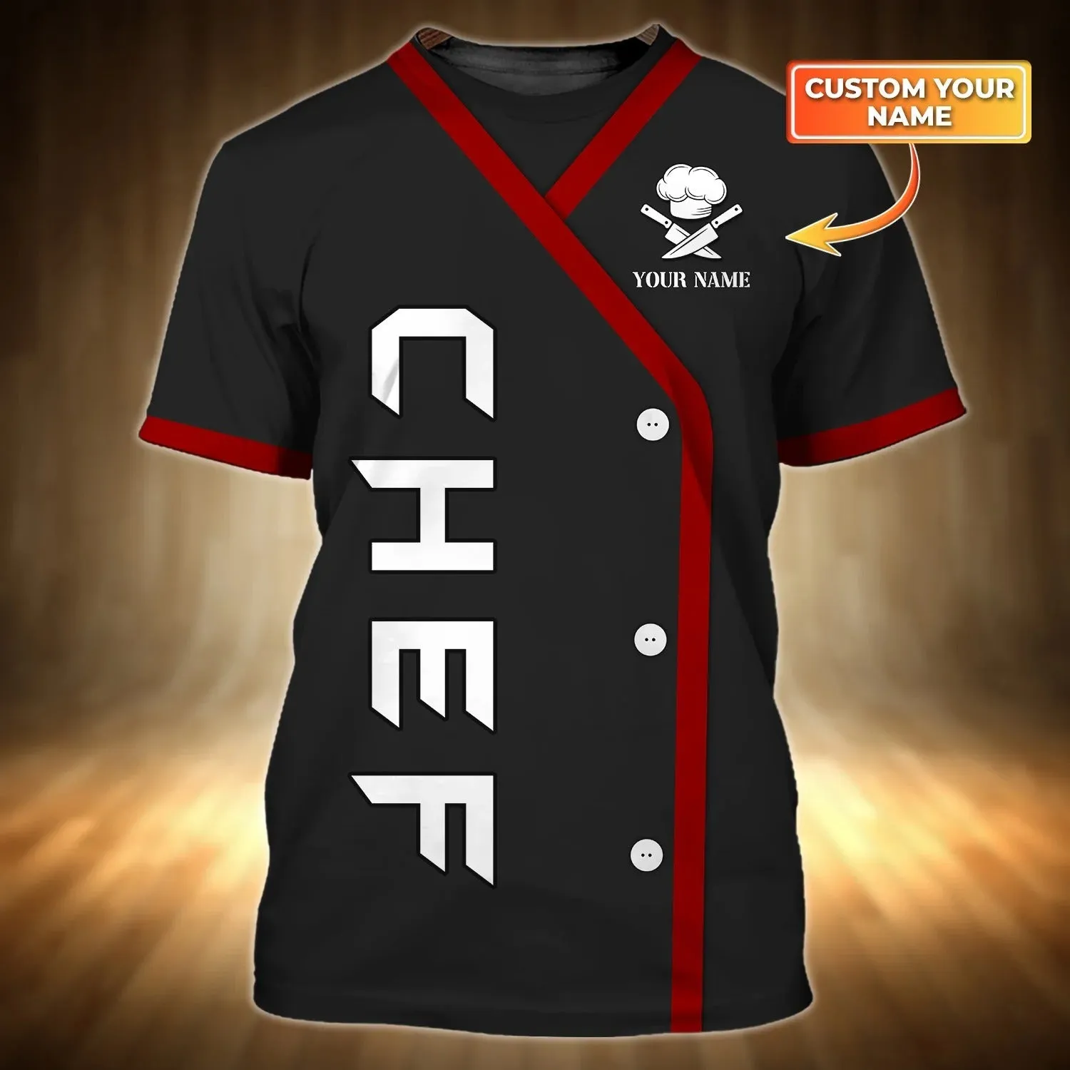 3D All Over Print Chef Shirt Men Women, Custom Name T Shirt For Master Chef, Cooking Lover Shirt