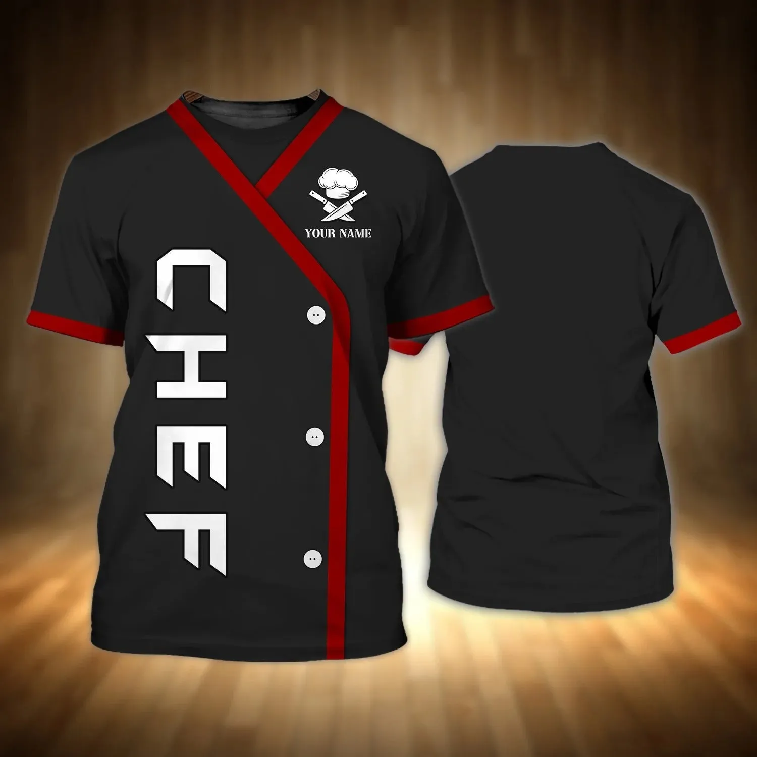 3D All Over Print Chef Shirt Men Women, Custom Name T Shirt For Master Chef, Cooking Lover Shirt