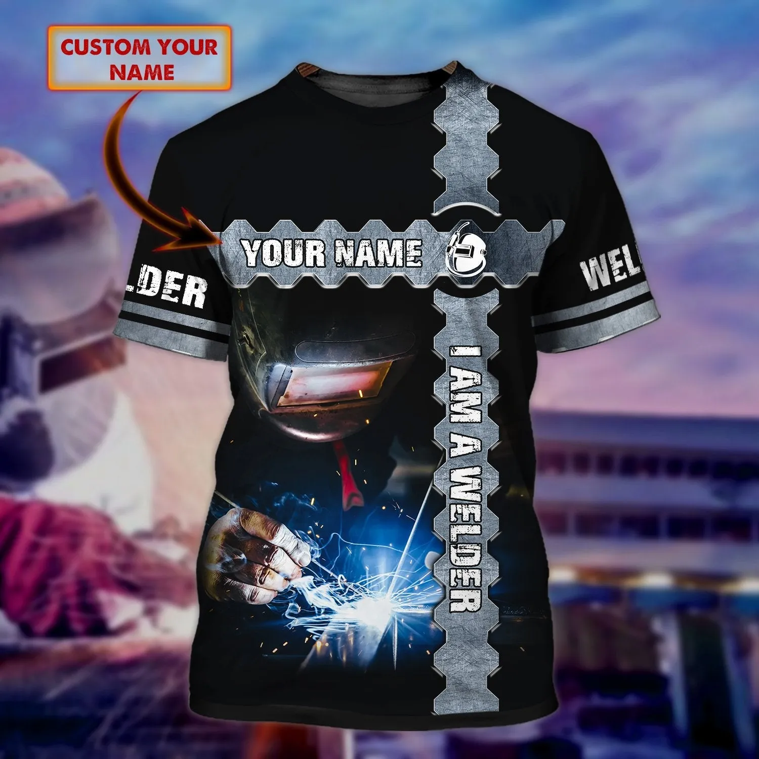 3D All Over Print Custom Name Welder Shirt, I'm a Welder, Job Welder Worker Shirt