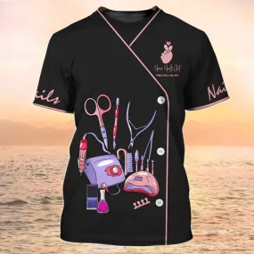 3D All Over Print Nail Tools Shirt Naiie Nail Art Tshirt