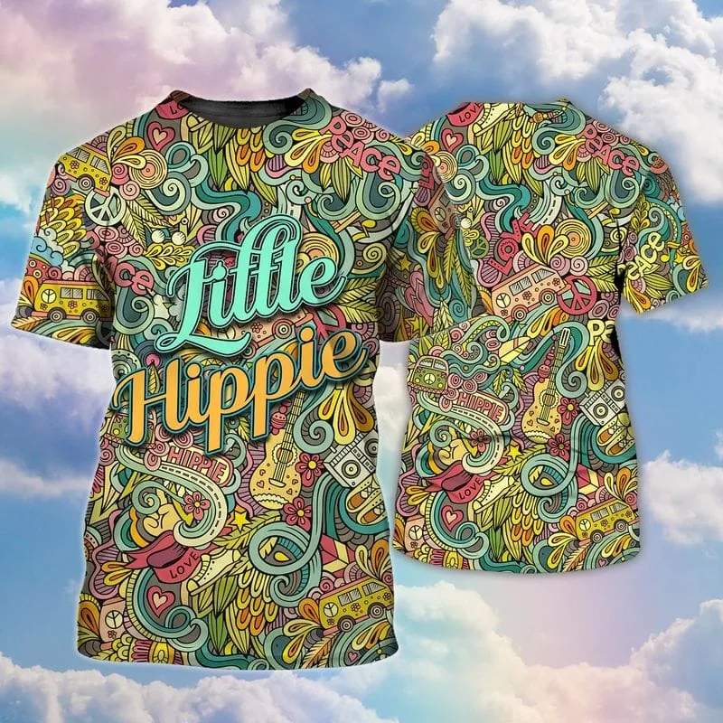 3D All Over Print Peace Hippie Shirts, Sunflower Hippie Peace Tshirt, Hipster Shirts, Vintage Hippie Shirt