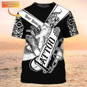 3D All Over Print Tattooist Tshirts, Tattoo Style T Shirts, Custom T Shirt Tattoo Uniform