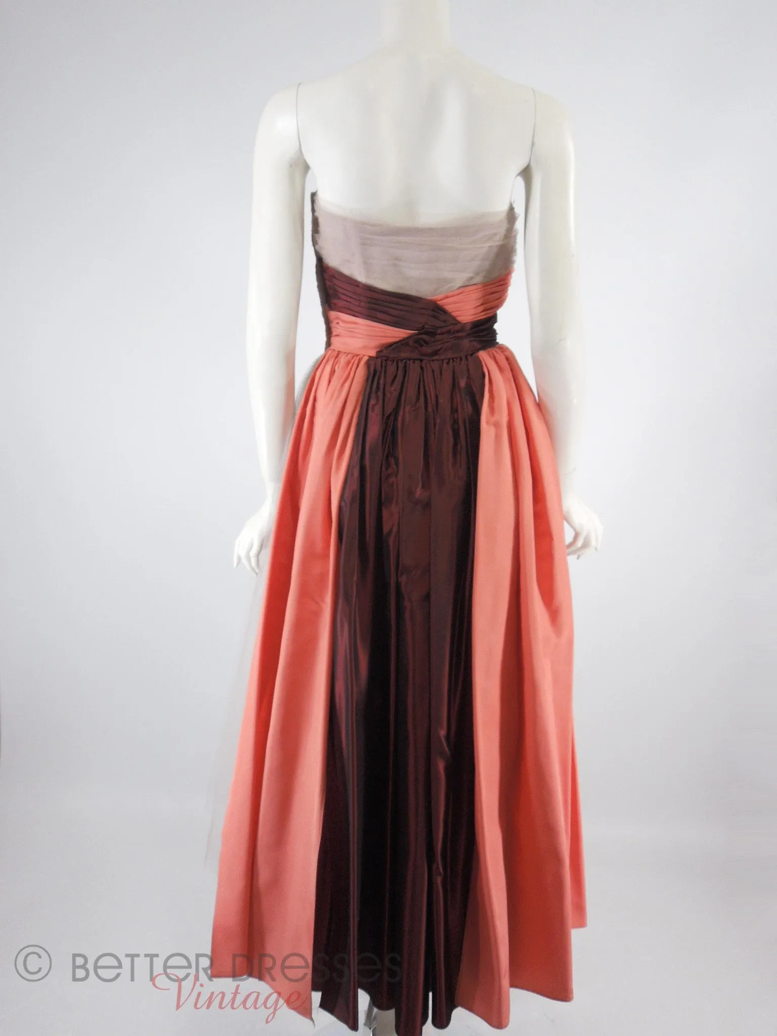 40s/50s Tulle and Taffeta Gown - sm