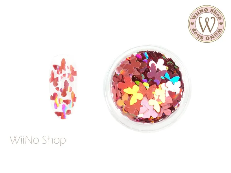 6mm Pink Holographic Butterfly Glitter