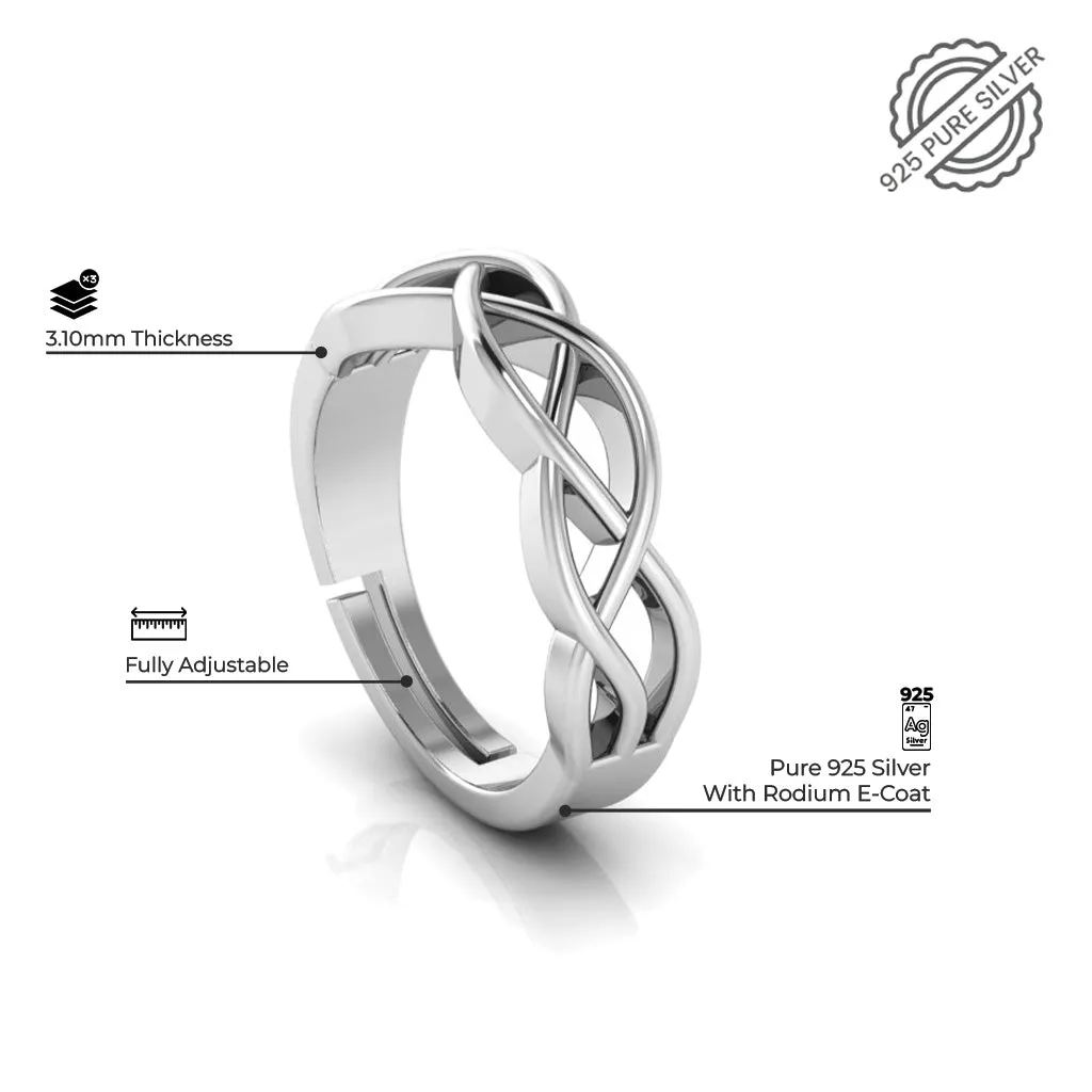 925 Pure Starling Silver Wave V Ladies Special and Celtic Knot Couple's Ring