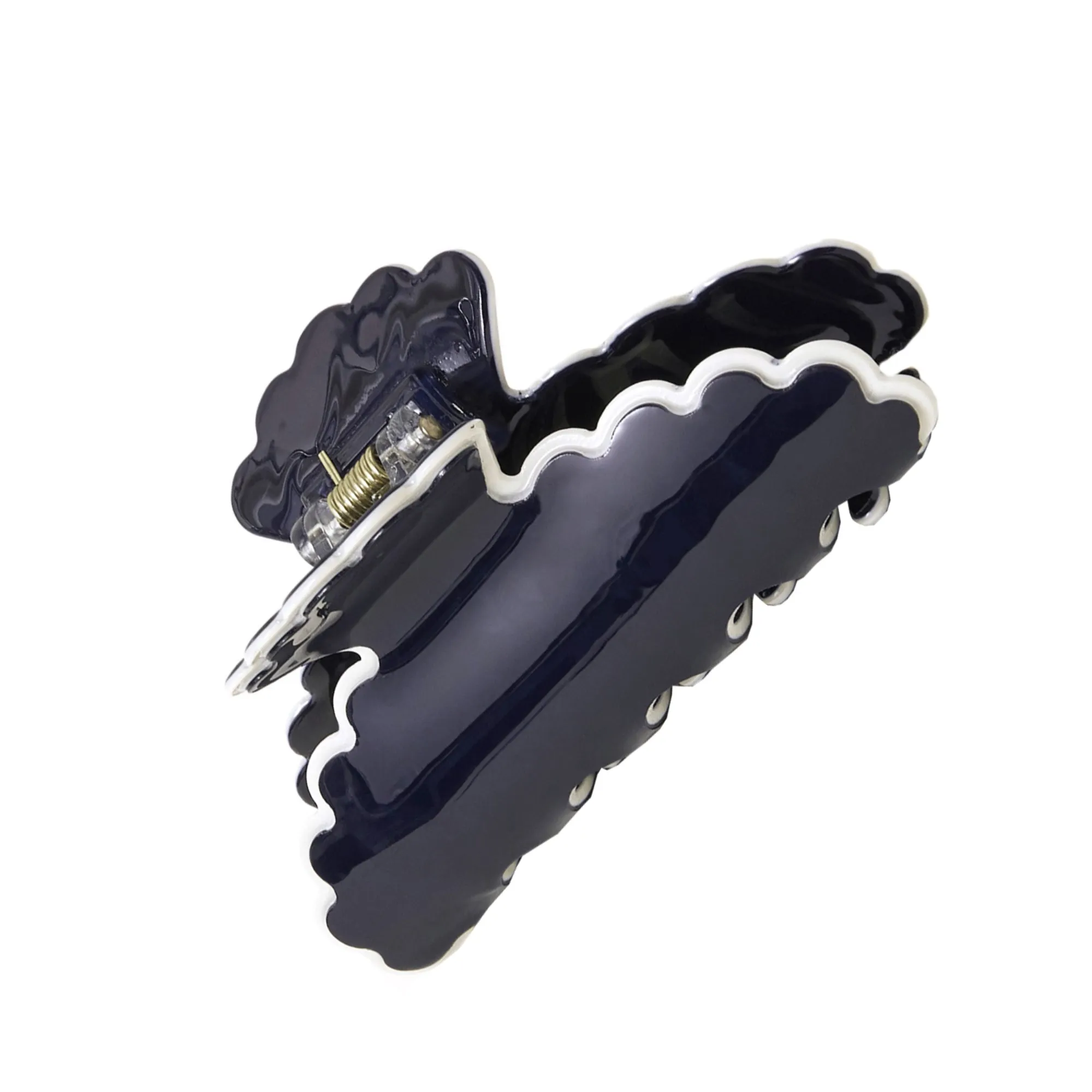 Accessorize London Women's Navy Scallop Claw Clip