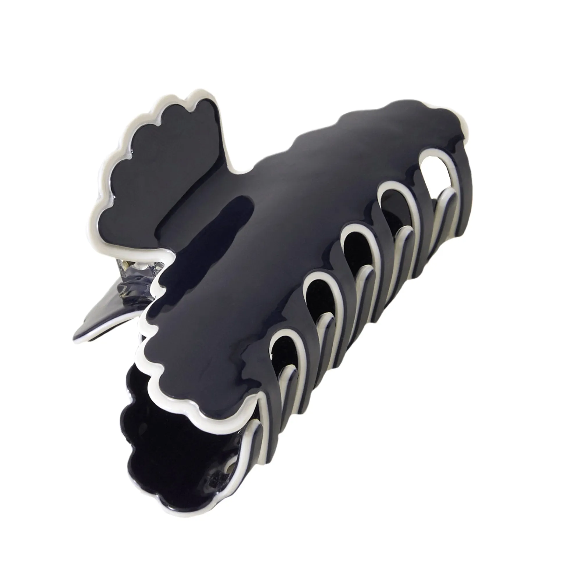 Accessorize London Women's Navy Scallop Claw Clip