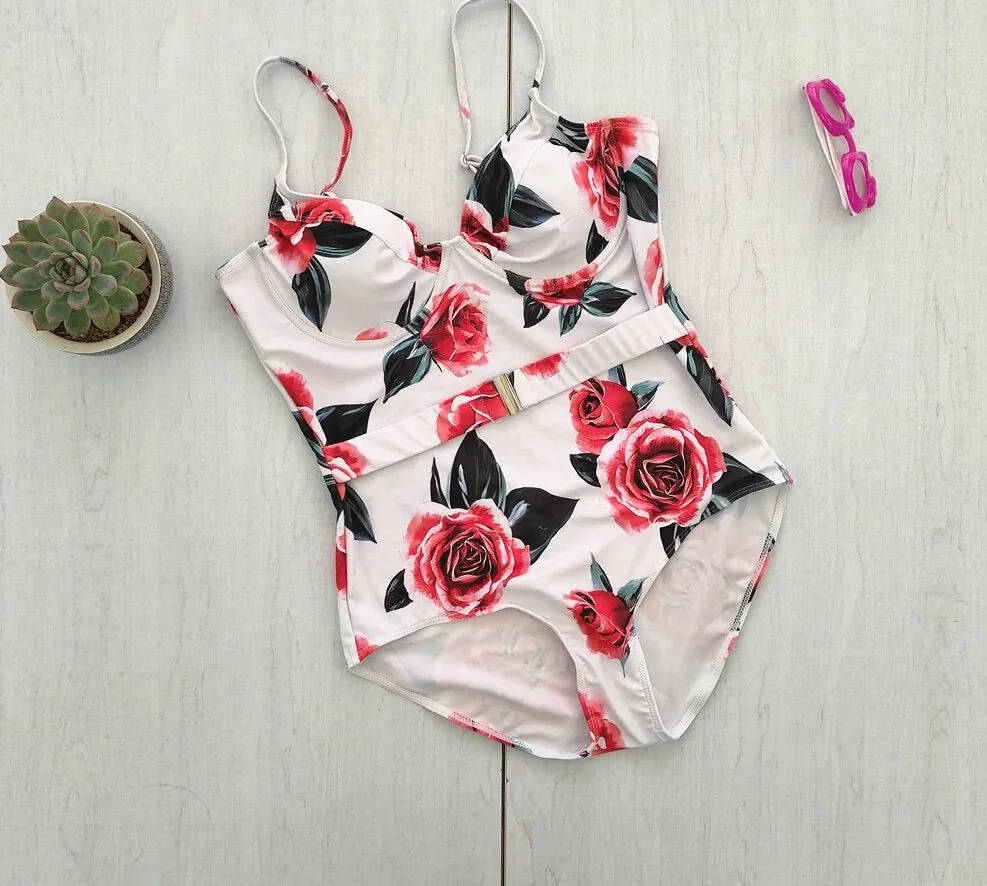 Adorable Sweet Summer Belted Swimsuit