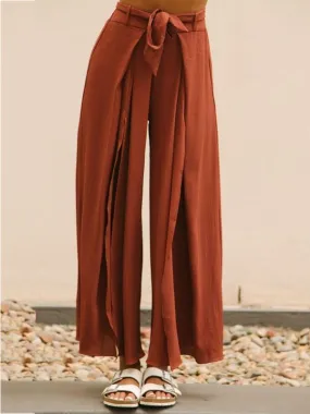 Advanced Belted Split-side Casual Pants