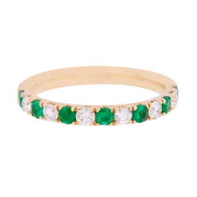 Alternating Emerald and Diamond Band