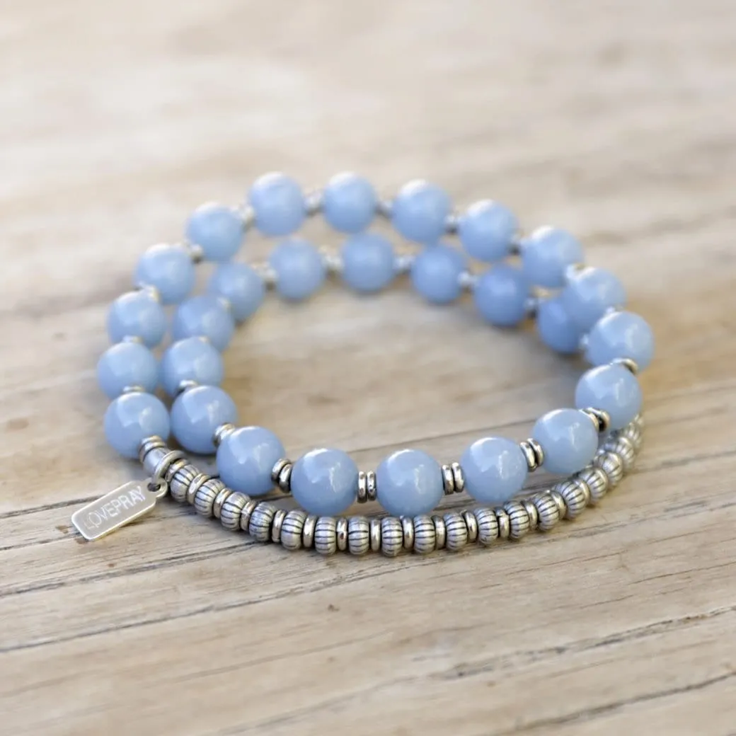 Angels Angelite Mala Bracelet