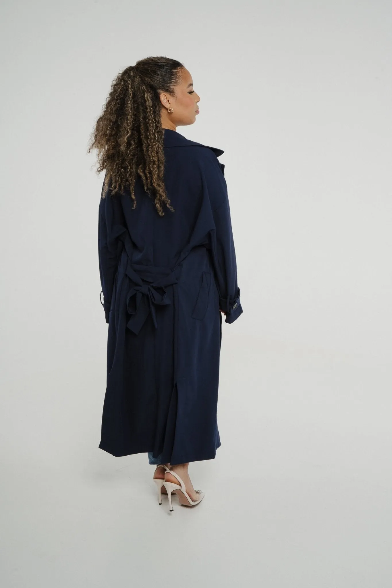 Aria Trench Jacket In Navy