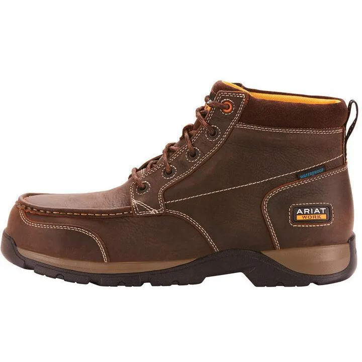 Ariat Men's Edge LTE Chukka 6 Comp Toe Western Work Boot- Brown - 10024953