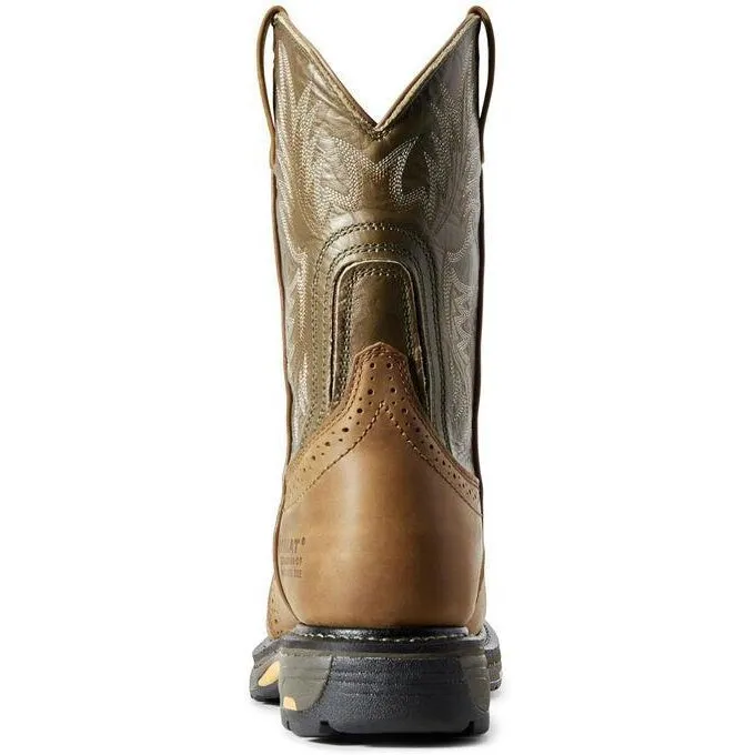 Ariat Men's WorkHog 10" Comp Toe WP Western Work Boot - Aged Bark - 10008635