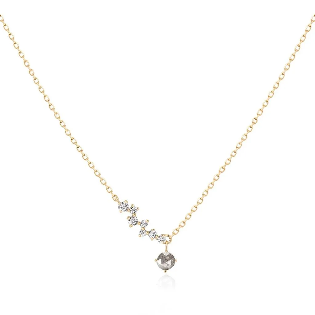 Aurelie Gi Genisis Grey Diamond & White Sapphire Constellation Necklace