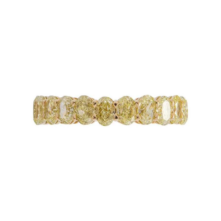 AYA 5 Carat Oval Cut Diamond Eternity Band in 18K Yellow Gold 25 pointer GIA Certified By Mike Nekta SIZE 6.5