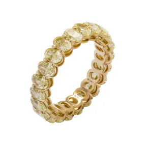 AYA 5 Carat Oval Cut Diamond Eternity Band in 18K Yellow Gold 25 pointer GIA Certified By Mike Nekta SIZE 6.5