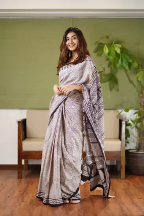 Bagh Hand Block Printed Cotton Saree