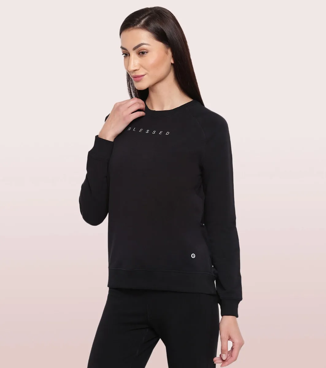 Basic Sweat | Long Sleeve Basic Pop Over Sweatshirt With Mindful Graphic