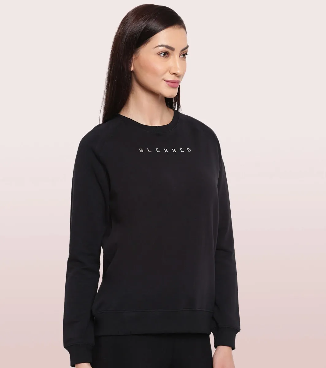 Basic Sweat | Long Sleeve Basic Pop Over Sweatshirt With Mindful Graphic