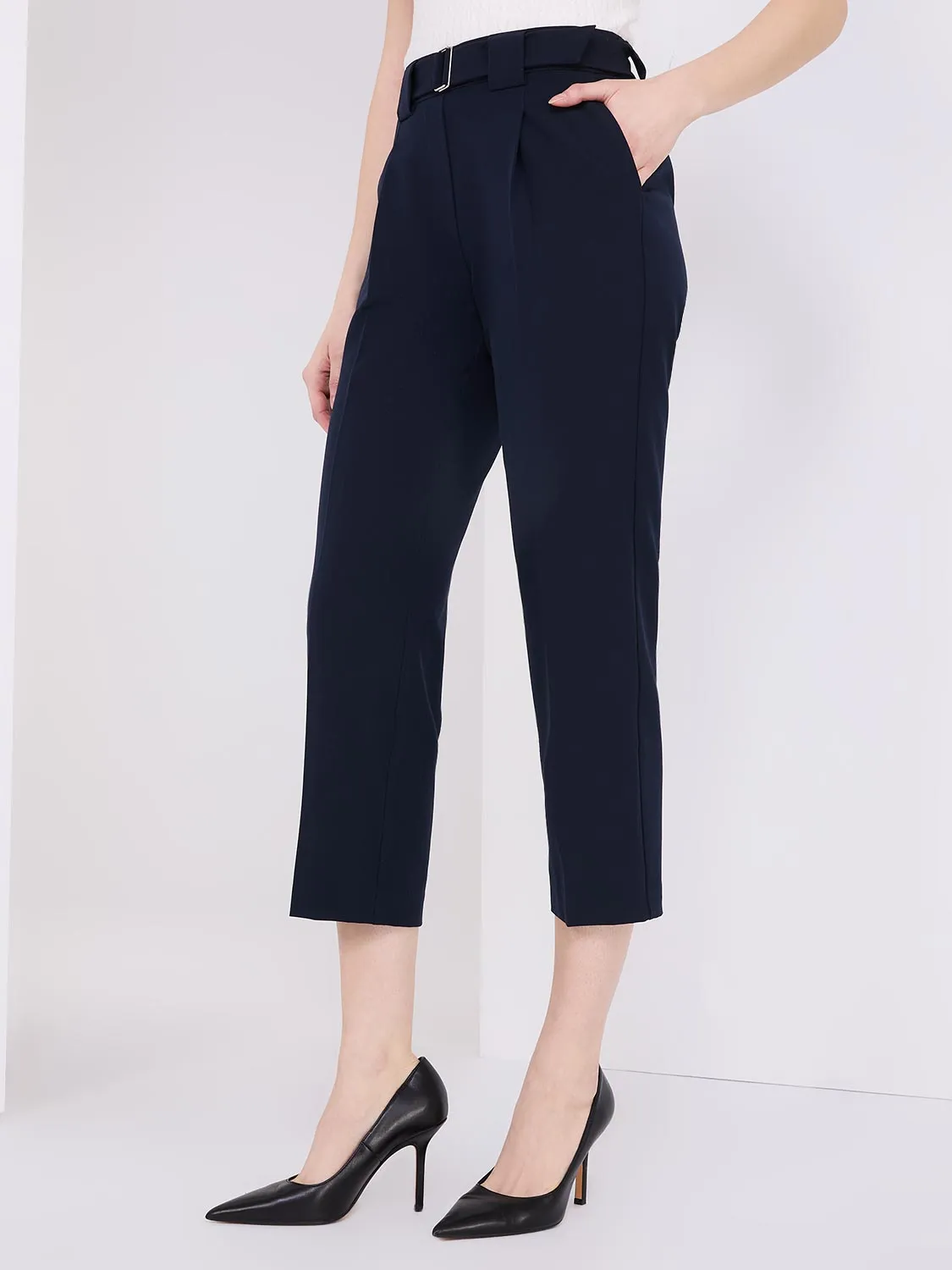 Belted Classic Rise Pull-On Pants