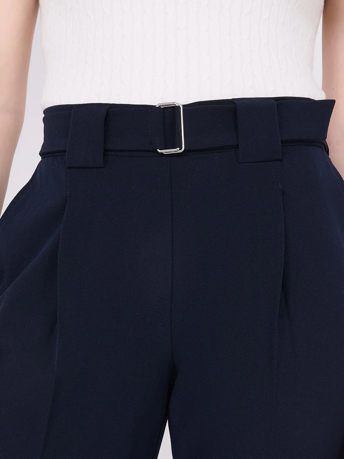 Belted Classic Rise Pull-On Pants