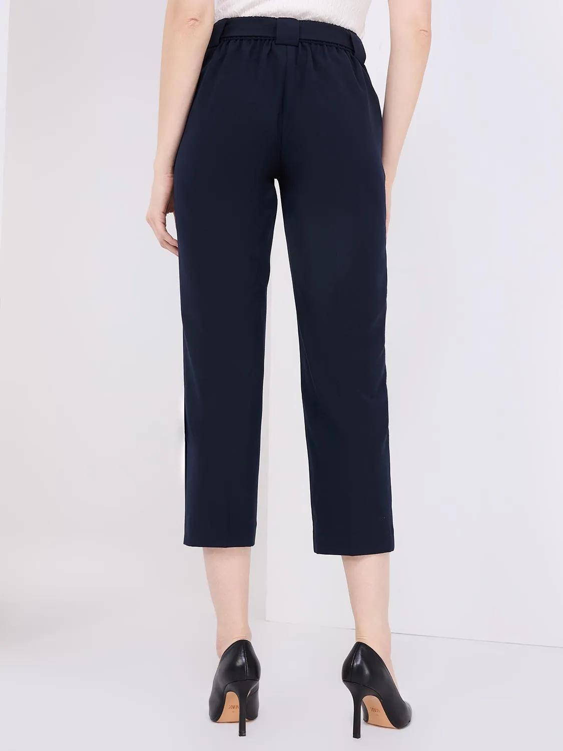 Belted Classic Rise Pull-On Pants