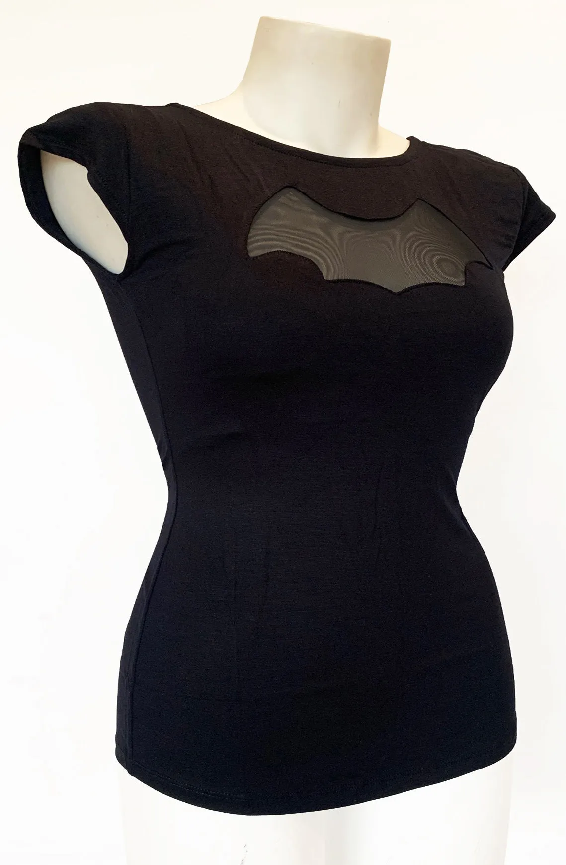 Black Night Wing Top Short Sleeve - Curvy