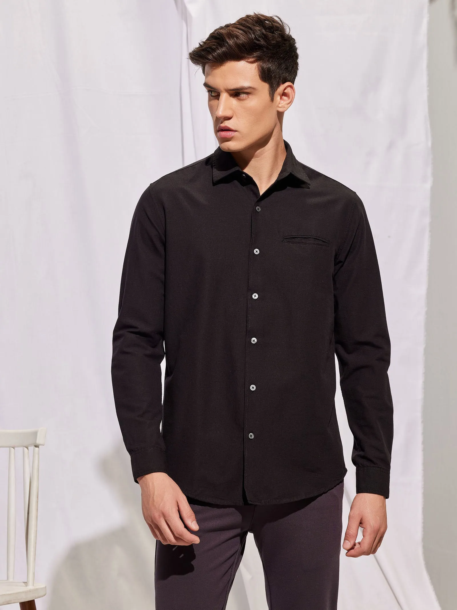 Black Solid Shirt