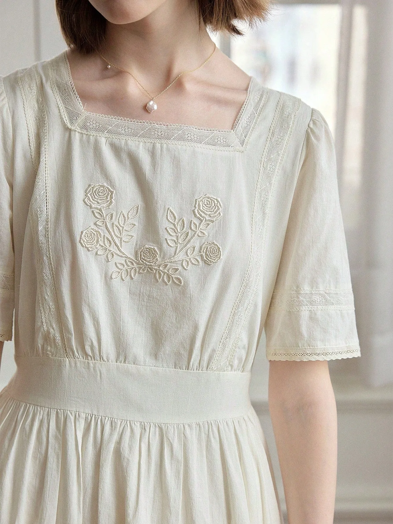 British Gardens, Embroidered Dress