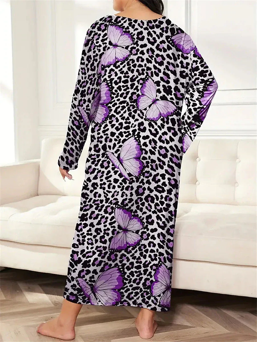 Butterfly Heart Women's Plus Size Nightshirt - Elegant and Comfortable Choice