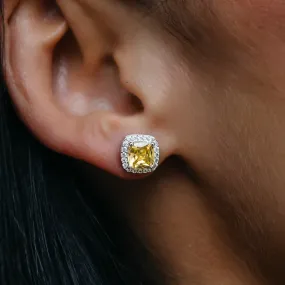 Canary Cushion Cut Earrings