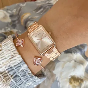 Capri Rosegold Watch Bracelet Stack