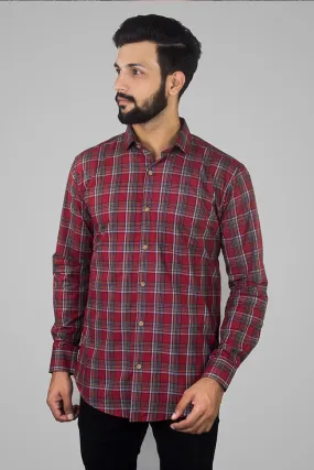 Check Shirt for Men - Best Men Checked Cotton Shirt Red