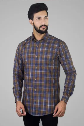 Check Shirt - Men Checked Cotton Shirt Brown | Buy Now